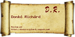 Donkó Richárd névjegykártya